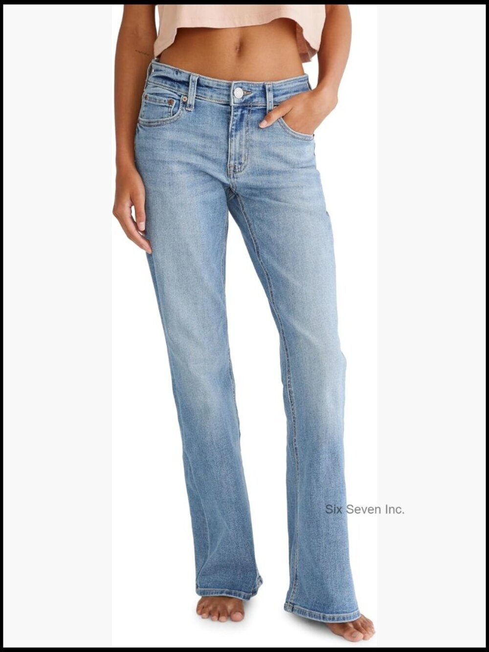 Mid Rise Flare Jeans Recycled Cotton Stretch Denim Y2K